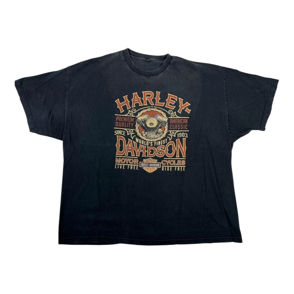 Vintage Harley Davidson T-Shirt Size 2XL Lathrop California Faded Y2K